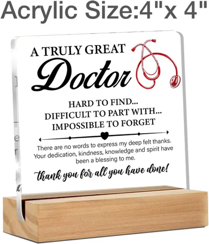 Vista 2 de Regalos de agradecimiento para mujeres y hombres, regalos de agradecimiento para médicos, un verdadero doctor difícil de encontrar, letrero