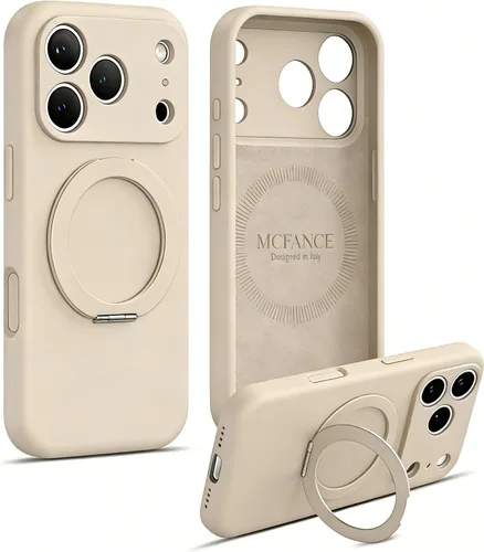 Vista 13 de Funda de silicona con soporte para iPhone 17 Pro [compatible con MagSafe] [Protección completa de la cámara] (6.3 pulgadas 2025), fundas de teléfono