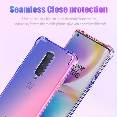 Vista 3 de Funda para OnePlus 6T/OnePlus 7 Linda, Gradient Delgada Antiarañazos Suave Claro TPU Funda a prueba de golpes para OnePlus 7/OnePlus 6T (azul/rosa)
