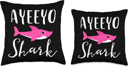 Vista 3 de Funny Grandma Novelty Gifts Ayeeyo - Almohada gráfica con diseño de tiburón rosa, abuela, abuela, 16 x 16 pulgadas, multicolor