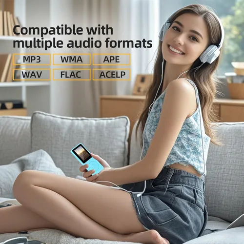 Vista 3 de El reproductor de MP3 es un reproductor de música portátil con una tarjeta micro sd de 32 GB, pantalla de 1.8 pulgadas, con altavoz, radio FM