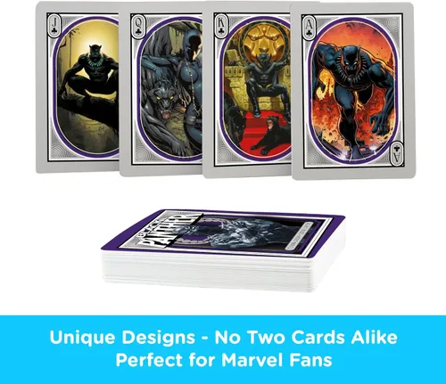 Vista 3 de Aquarius Marvel Comics Black Panther - Baraja de cartas con temática de Black Panther para tus juegos de cartas favoritos, mercancía