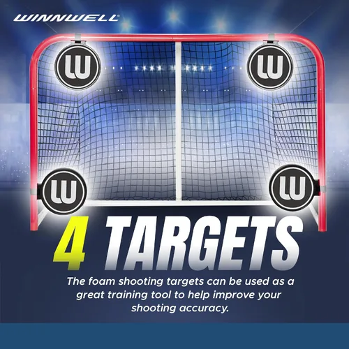 Vista 4 de Winnwell Objetivos de tiro de espuma de hockey – Fácil de instalar objetivos de tiro de red de hockey, equipo para ayudar a mejorar la precisión