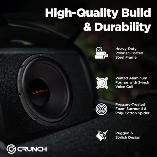 Vista 3 de Crunch CRW - Subwoofer de audio para automóvil, de 12 pulgadas, 800 W