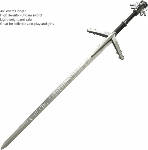 Vista 3 de Espada larga de espuma medieval de 41 pulgadas de Witcher para Cosplay, LARP, disfraz y Halloween