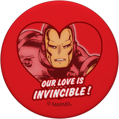 Vista 3 de Marvel Iron Man Love is Invincible Valentine's Day - PopSockets Grip and Stand for Phones and Tablets