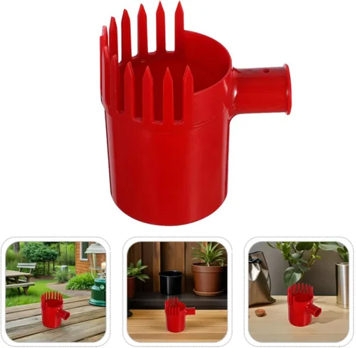 Vista 8 de Fruit Harvesting Tool Basket Comb with Ergonomic Handle, Red Plastic