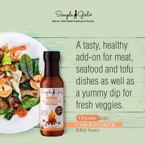 Vista 4 de Simple Girl Carolina Style BBQ Sauce – 12 oz – Baja en calorías – Sin azúcar – Apto para diabéticos y veganos – Sin gluten/grasa/MSG – Compatible