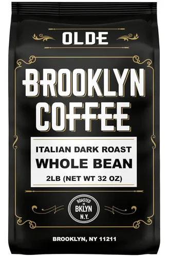 Vista 9 de Café de grano entero OLDE BROOKLYN COFFEE, tostado oscuro clásico (0.91 kg) Sabor audaz y suave, aroma intenso - Granos de café frescos en granel