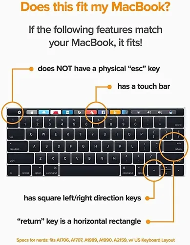 Vista 2 de UPPERCASE GhostCover - Protector de teclado ultradelgado de alta calidad, compatible con MacBook Pro con Touch Bar de 13 pulgadas y 15 pulgadas
