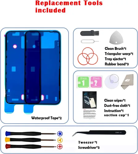 Vista 7 de Reemplazo de cristal trasero para iPhone 15Pro Max con herramientas Repir Big Hole OEM Rear Cover Glass Pre-Installed Internal Parts Easier