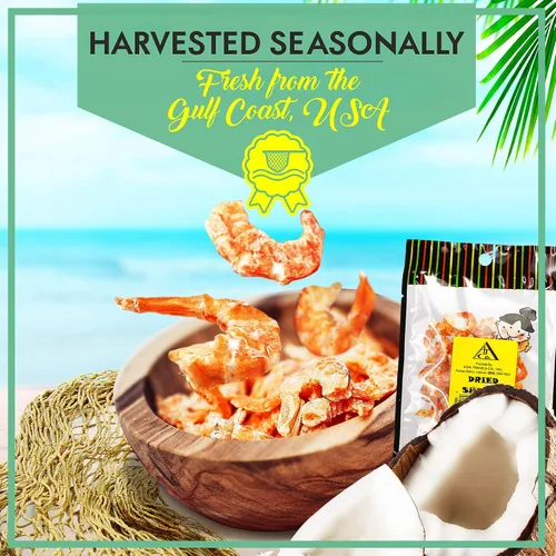 Vista 3 de Camarones grandes de Luisiana secos de Asia Trans, favorito hawaiano, fresco y deshidratado para aperitivos, ensalada asiática de mariscos, pad thai