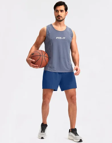 Vista 6 de Pudolla Pantalones cortos de correr para hombre, 5 pulgadas, ligeros, para gimnasio, entrenamiento, atlético, casual, con bolsillos con cremallera