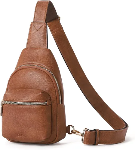 Vista 9 de CLUCI Small Sling Bag for Women, Leather Crossbody Fanny Packs Trendy, Women's Chest Bag
