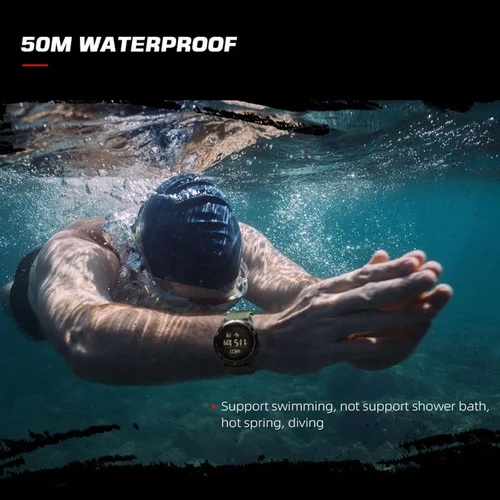 Vista 4 de findtime Reloj digital para hombre, podómetro, contador de pasos, brújula militar, impermeable, reloj deportivo táctico, contador de calorías, reloj