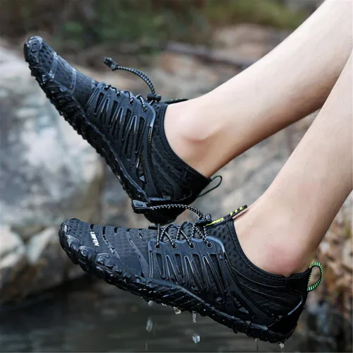 Vista 5 de UBFEN Zapatos acuáticos para natación, para hombre y mujer, para deportes de playa, secado rápido, descalzos para navegación, pesca, buceo, surf