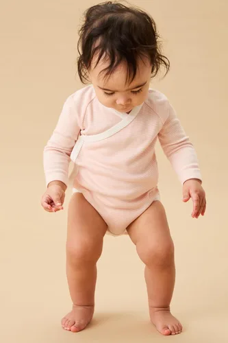 Vista 8 de MORI Body tipo kimono de manga larga para bebé para niños y niñas, transpirable, unisex, suave, con botones sin níquel