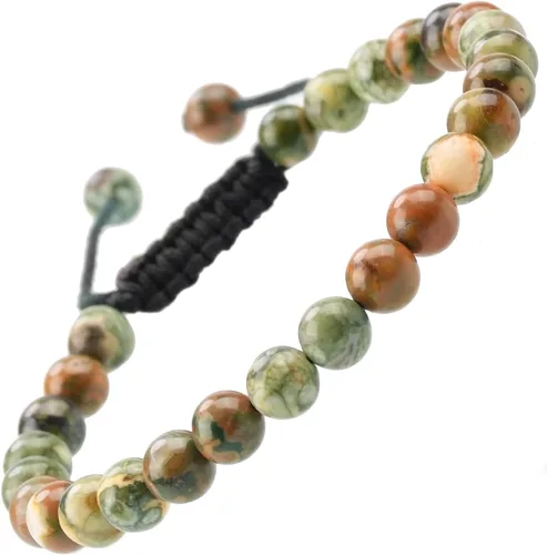 Vista 84 de MASSIVE BEADS - Pulseras ajustables unisex de cuentas de cristal de piedras preciosas con poder curativo natural, de macramé Piedras de 7 chakras