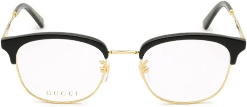 Vista 2 de Gucci GG 0590OK 001 - Lentes cuadrados de plástico color negro y dorado de 2047in Negro Transparente Dorado