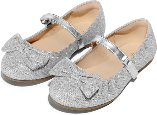 Vista 5 de K KomForme Zapatos planos de ballet para niña, antideslizantes, suaves, Mary Jane, para caminar, fiesta, zapatos de vestir para niños pequeñosniños