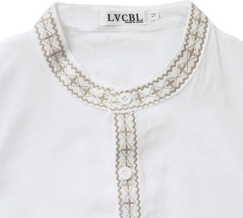 Vista 5 de LVCBL Muslim Thobe para hombres Caftán para hombres Hombres Islamic Thobe Mens Kaftan Blanco
