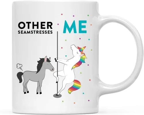 Vista 22 de Andaz Press Funny Quirky - Taza de té de café de cerámica de 11 onzas, regalo de agradecimiento, otros actores yo, unicornio de caballo, 1 paquete