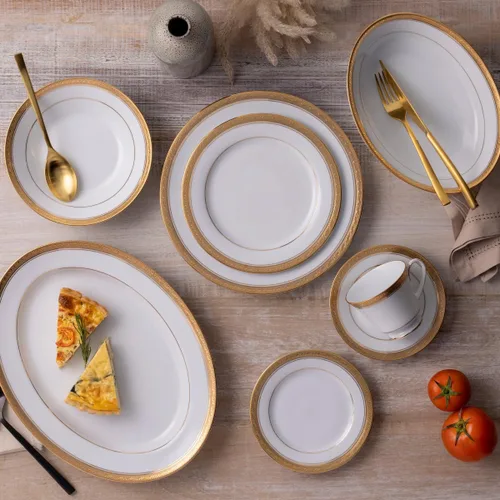 Vista 2 de Noritake Crestwood Gold - Juego de 50 piezas, servicio para 8 pulgadas, color blanco