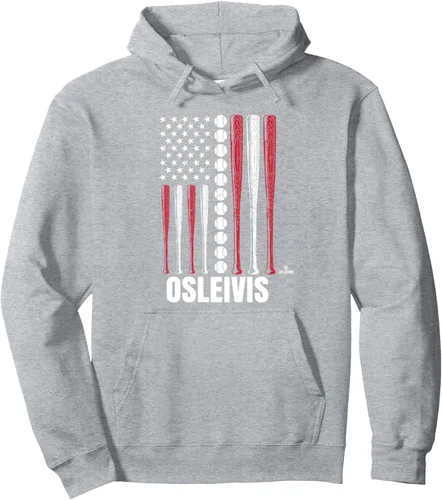Vista 3 de Baseball American Flag Osleivis Basabe Prospect Baseball Fan Pullover Hoodie