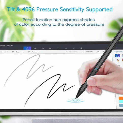 Vista 5 de Lápiz óptico para superficie, compatible con Microsoft Surface Pro X/9/8/7/6/5/4/3/Surface Laptop 5/4/3/2/1/go 3/2/1/Book 2/1/Studio, absorción
