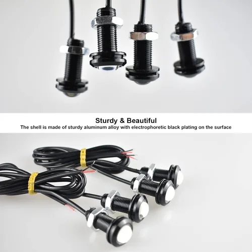 Vista 4 de Boigoo Kit de Luces Marcadoras Universales de 12V para Parrilla Delantera con Lente de Proyector, Montaje con Pernos, Compatible con Parrilla