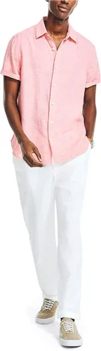 Vista 2 de Nautica Camisa de manga corta de lino hecha de forma sostenible para hombre