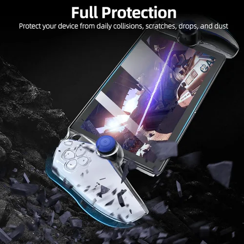 Vista 4 de Funda protectora mejorada para PlayStation Portal con protector de pantalla y joysticks, funda de policarbonato duro ultra transparente