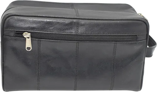 Vista 4 de MARSHAL Neceser de viaje de cuero genuino Dopp Kit organizador de viaje para hombres y mujeres, Negro -, Neceser