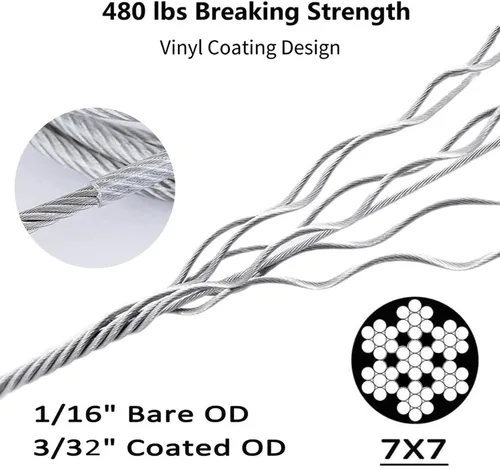 Vista 2 de Kit de accesorios para toldo de 6 pulgadas, juego de 84 piezas de accesorios de montaje de vela de acero inoxidable con 48 pies (12 pies x 4) cables