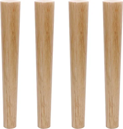 Vista 15 de Patas de madera maciza de roble barniz, patas rectas, patas de mesa de café, 2.4 – 27.6 in, para tocador, armario, con placa de montaje, tornillos