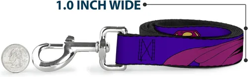 Vista 5 de Buckle-Down Correa para mascotas - Superman Shield Blue - 4 pies de largo - 1" de ancho