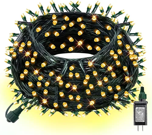Vista 20 de Dazzle Bright - Guirnalda de luces de Navidad para exteriores, 1000 luces LED de 328 pies, enchufe de luz de hada con control remoto, 8 modos