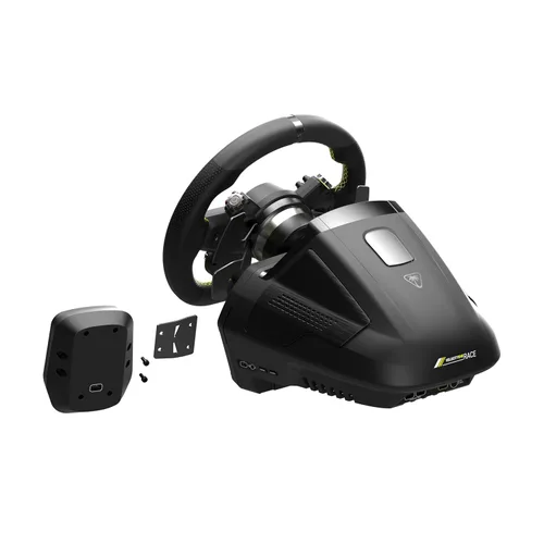 Vista 4 de Turtle Beach VelocityOne Race Wheel & Pedal System Licensed for Xbox Series XS, Xbox One, Windows 10 & 11 PCs Force Feedback, Three Pedals &