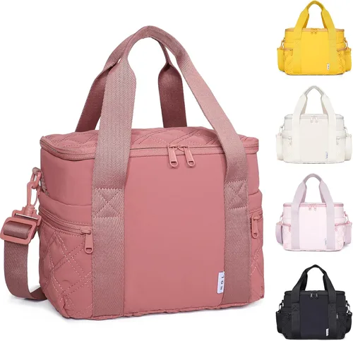 Vista 17 de NOL Natural Organic Lifestyle Bolsa Térmica de Almuerzo de Nylon para Mujeres Bonita Bolsa de Almuerzo Acolchada Grande A Prueba de Fugas Aislada