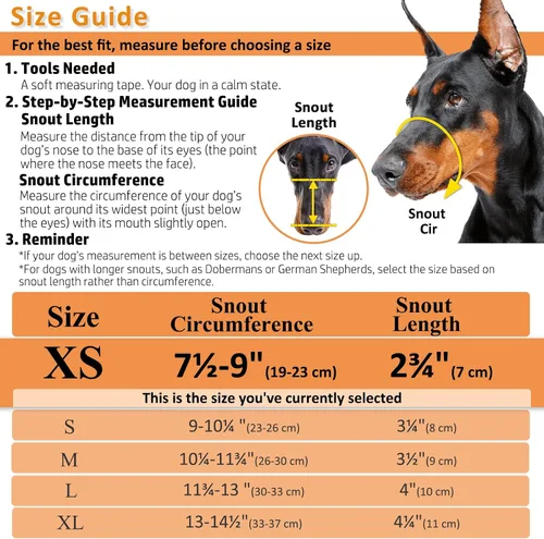 Vista 5 de BARKLESS Bozal para perro, bozal de cesta para morder, masticar y hurgar, cubierta de boca de jaula humanitaria, perfecto para acicalamiento
