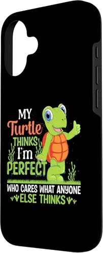 Vista 2 de My Turtle Thinks I'm Perfect Who Cares What Tortoise Case for iPhone 16