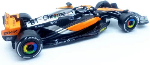 Vista 3 de HTLNUZD Bburago 1:43 2023 GP británico F1MCL60#81 Coche de carreras de aleación de Oscar 1/43 MCL60#81 Fórmula Uno Die Cast para adultos Colección