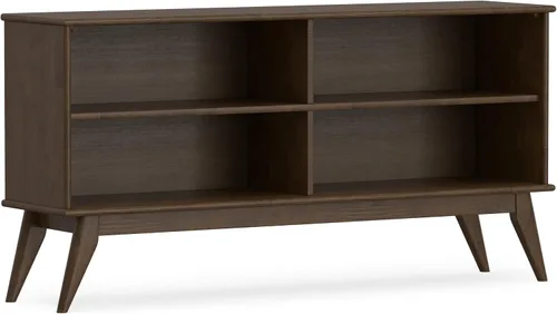 Vista 17 de SIMPLIHOME Draper - Estantería de madera maciza de 64 pulgadas de alto Rubio