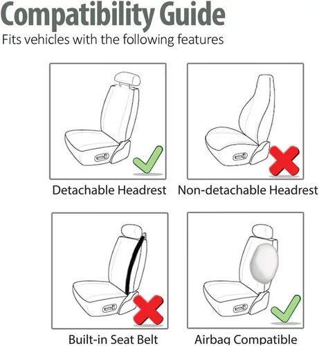 Vista 6 de TLH - Fundas de asiento automotrices de malla de aire 3D, solo para asientos delanteros, compatibles con bolsa de aire, ajuste universal para Gris