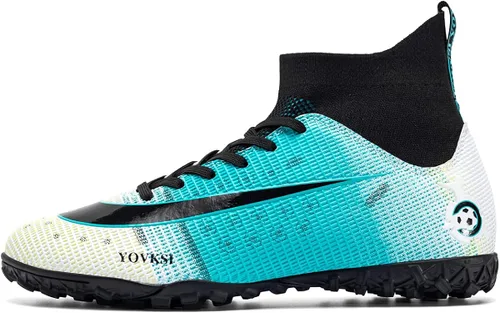 Vista 2 de Botas de fútbol para hombre Turf Hightop TF zapatos de fútbol profesionales para interiores y exteriores