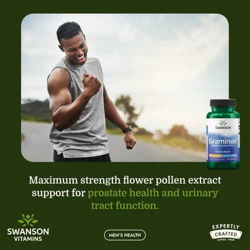 Vista 2 de Swanson Graminex Extracto de polen de flores, suplemento de salud masculina para apoyar la salud de próstata, riñón, vejiga y tracto urinario* - Sin