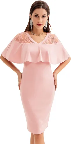 Vista 5 de GRACE KARIN Vestido midi delgado con hombros descubiertos para mujer