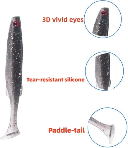 Vista 7 de Alabama Rig Kit de 5 brazos Alabama Umbrella Rig Bass Fishing Kit un aparejo de pesca señuelos de pesca con cola de paleta preaparejada Swimbaits