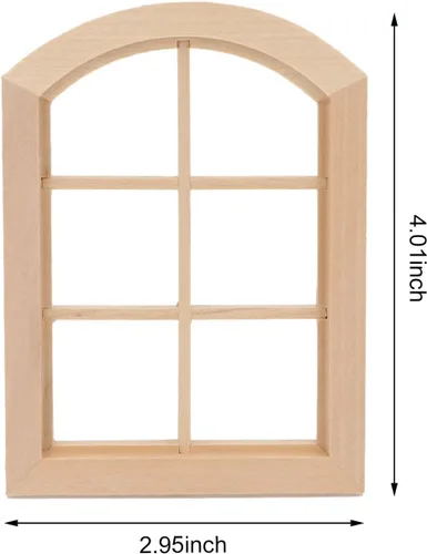 Vista 4 de Ventanas de casa de muñecas 1: Marco de ventana miniatura de 6 paneles a escala de 12 paneles, decoración de casa de bricolaje, modelo de ventana