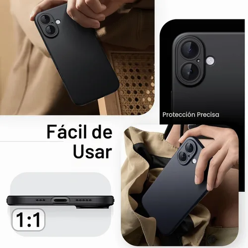 Vista 7 de JETech Funda delgada para iPhone 16, color negro